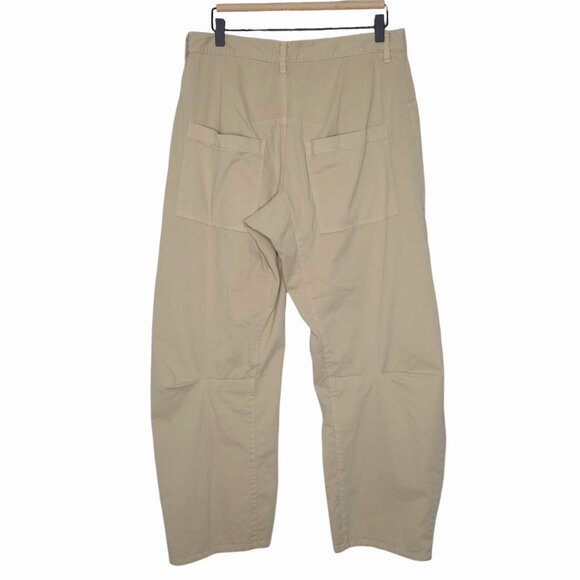 Nili Lotan Shon Pant Sandstone‎ Tan Beige Khaki Barrel Cotton Twill Size 6 - Picture 8 of 12